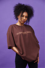 Chocolate with Brown Print Logo T-Shirt