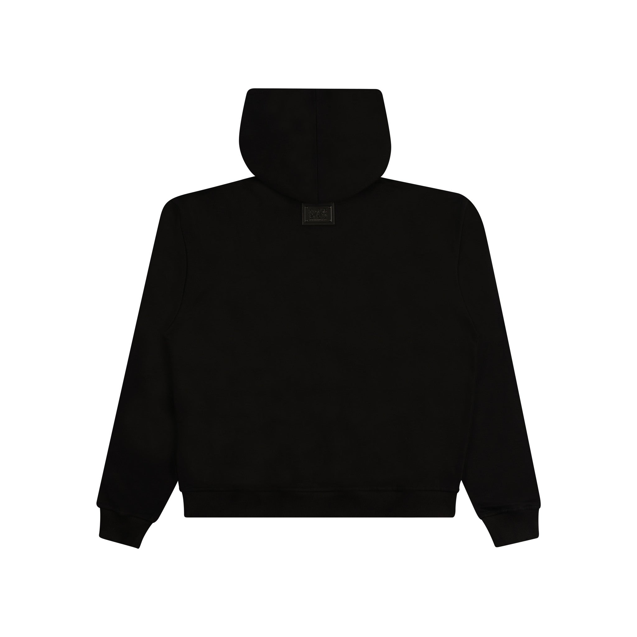 Black with White Embroidery Logo Hoodie