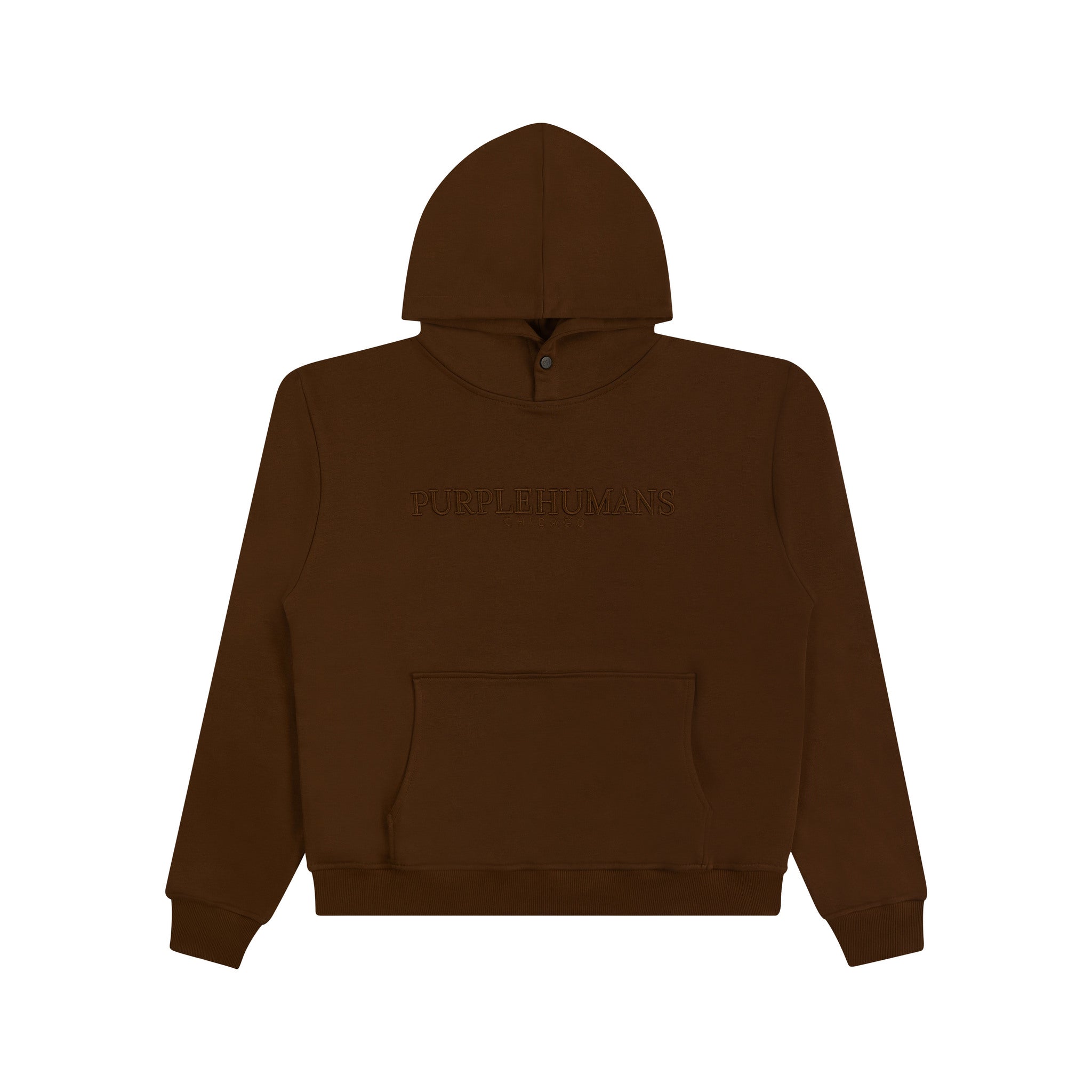 Chocolate with Brown Embroidery Logo Hoodie