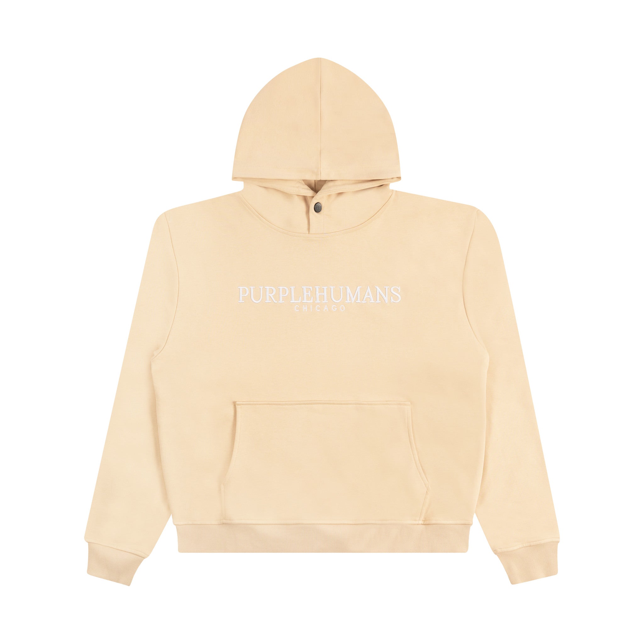 Tan with Off-White Embroidery Logo Hoodie