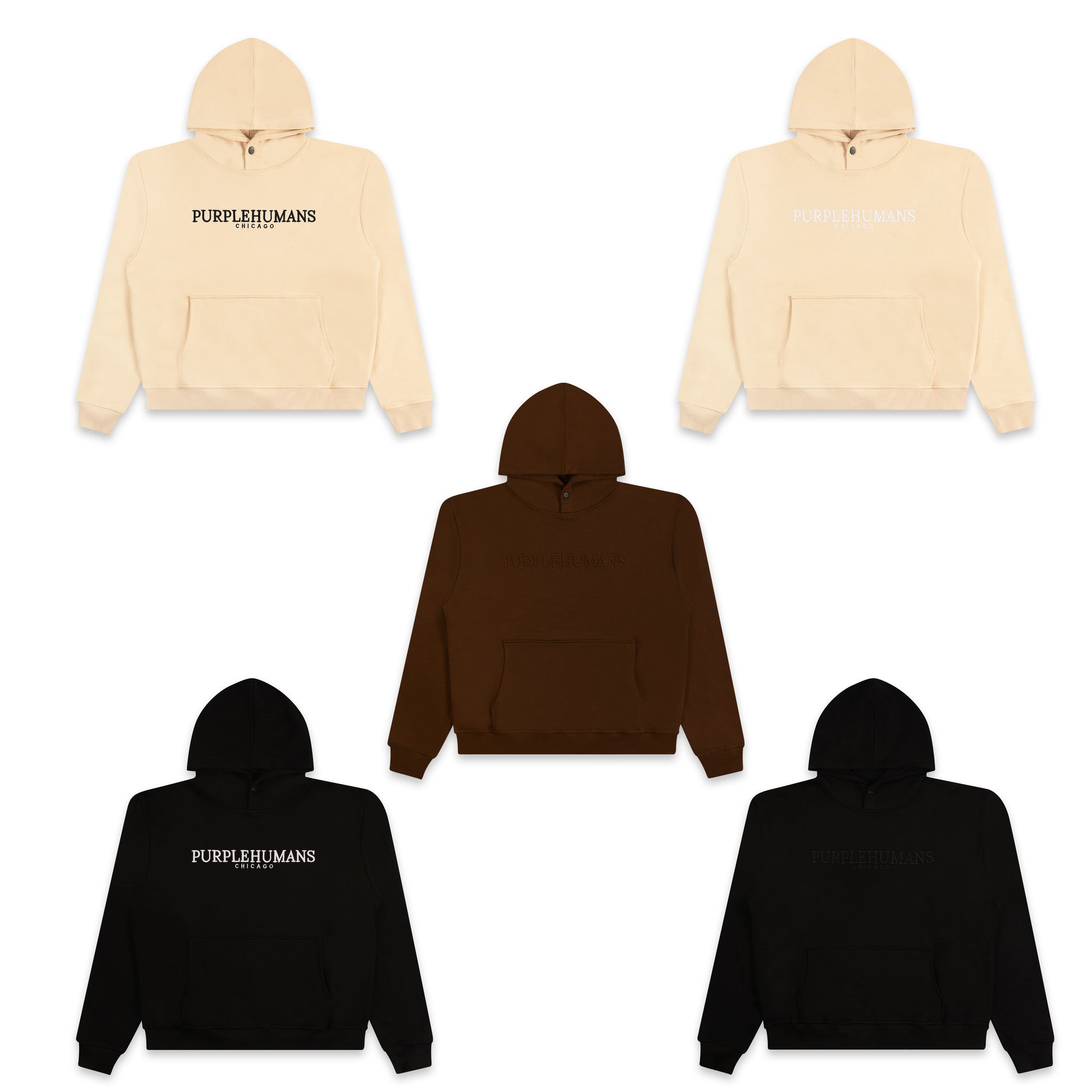 Chocolate with Brown Embroidery Logo Hoodie